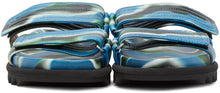 Dries Van Noten Blue Camo Slide Sandals