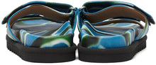 Dries Van Noten Blue Camo Slide Sandals
