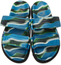 Dries Van Noten Blue Camo Slide Sandals