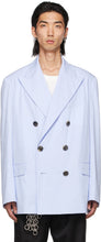 Dries Van Noten Blue Cotton Poplin Blazer - Dries Van Noten Blue Coton Poplin Blazer - 밴, 푸른 면화 포플린 블레이저를 마른다