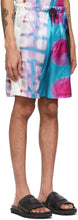 Dries Van Noten Blue Len Lye Edition Satin Shorts
