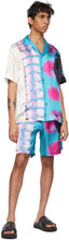 Dries Van Noten Blue Len Lye Edition Satin Shorts
