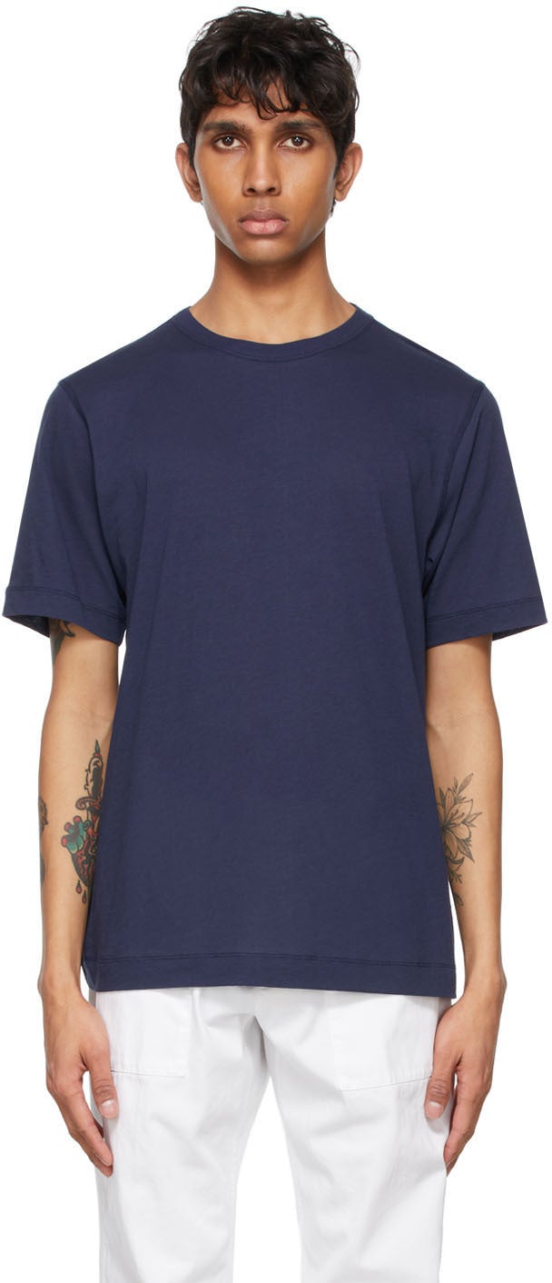 Dries Van Noten Blue Overlock T-Shirt - DRIES VAN NOTEN T-shirt Blue Overlock - 건조 밴 밴드 푸른 overlock t- 셔츠