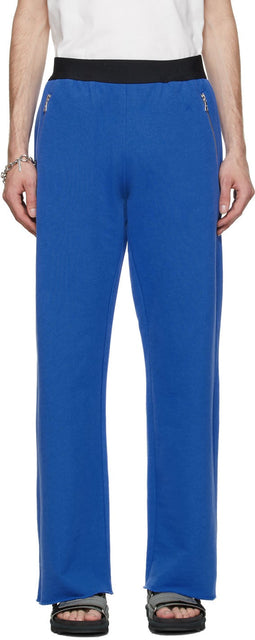 Dries Van Noten Blue Relaxed Lounge Pants - Sèche pantalon de salon relaxé bleu - 밴, 푸른 편안한 라운지 바지를 마시 러