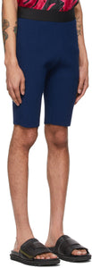 Dries Van Noten Blue Rib Knit Shorts