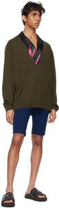 Dries Van Noten Blue Rib Knit Shorts