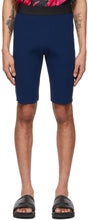 Dries Van Noten Blue Rib Knit Shorts - Sèche short tricot nerveux bleu - 밴, 밴, 니트 반바지를 마른다
