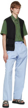 Dries Van Noten Blue Straight Leg Trousers