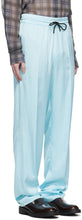 Dries Van Noten Blue Viscose Drawstring Trousers