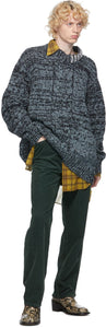 Dries Van Noten Blue Wool Maxi Sweater