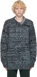 Dries Van Noten Blue Wool Maxi Sweater - SHARIES VAN NOTEN PULLAIRE MAXI DE LAINES BLUE - 밴 알지 푸른 양모 맥시 스웨터를 건조시킵니다