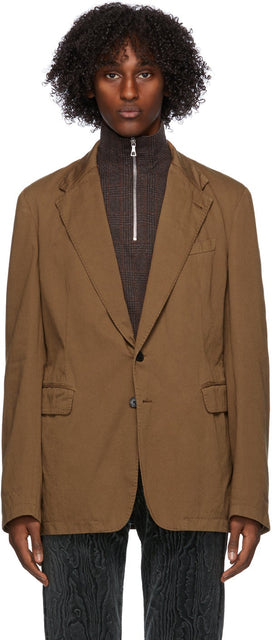Dries Van Noten Brown Cotton Blazer - Dries van Noten Blazer de coton brun - 건조 밴 노켄 브라운 코튼 블레이저