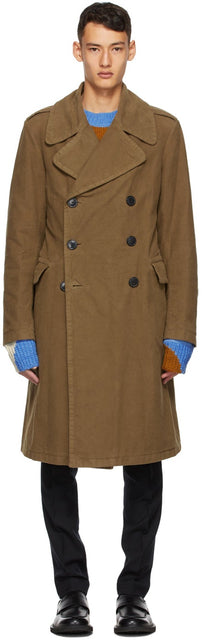 Dries Van Noten Brown Long Coat - Dries Van Noten Brown Long manteau - 밴을 마시 며 갈색 롱 코트