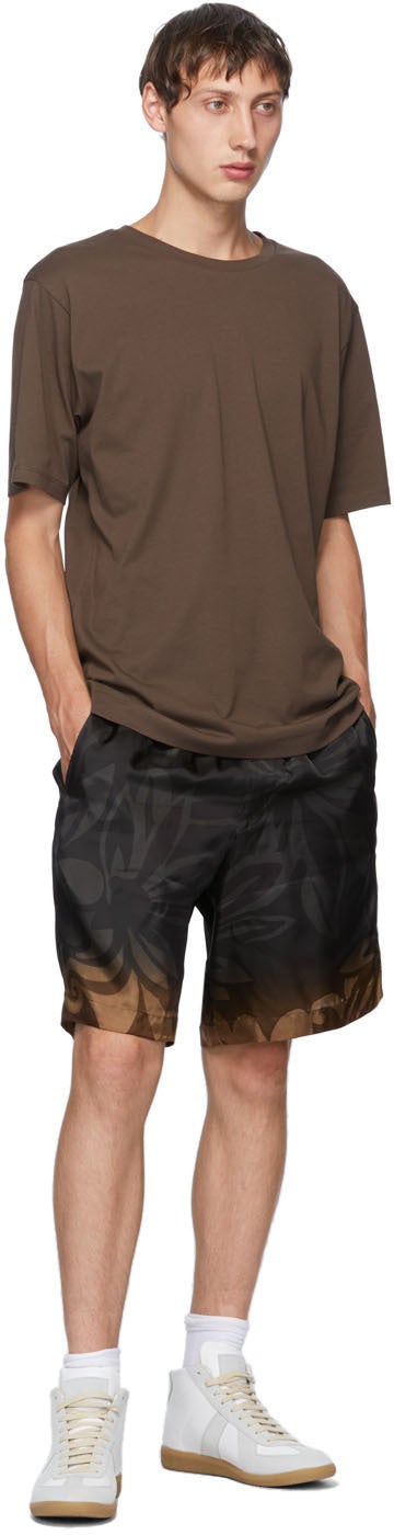 Dries Van Noten Brown Round Collar T-Shirt