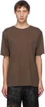 Dries Van Noten Brown Round Collar T-Shirt - DRIES VAN NOTEN T-shirt à col rond brun - 건조 밴 노켄 갈색 둥근 칼라 셔츠