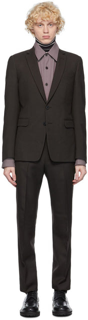 Dries Van Noten Brown Wool Straight Suit - Sèche Van Noten Wool Brown Wotion Costume droit - 건조 밴 알코올 브라운 양모 스트레이트 슈트