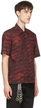 Dries Van Noten Burgundy Len Lye Edition Camillo Short Sleeve Shirt