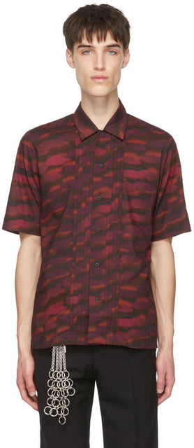 Dries Van Noten Burgundy Len Lye Edition Camillo Short Sleeve Shirt - Sèche Van Noten Bourgogne Len Lye Edition Camillo Shirt à manches courtes - Dries Van Noten Burgundy Len Lye Edition Camillo 짧은 소매 셔츠