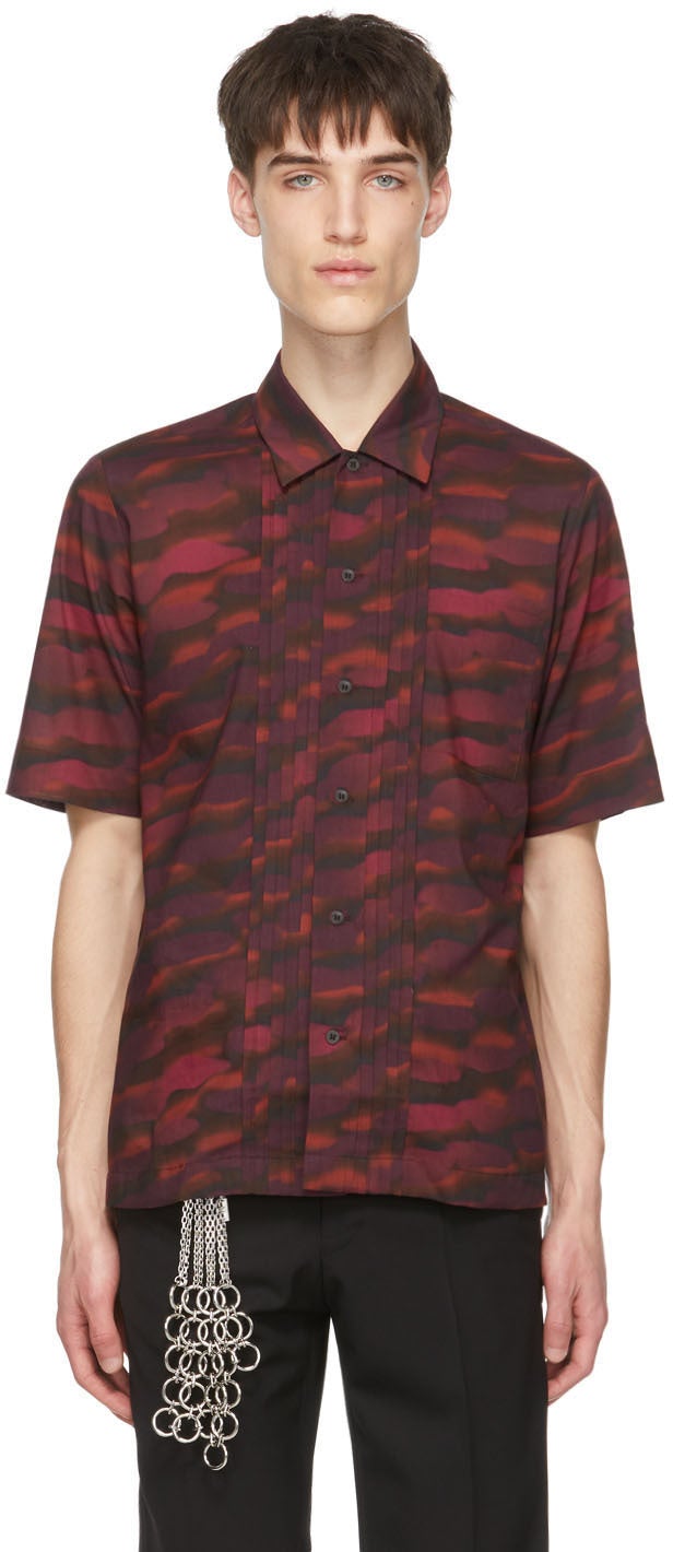 Dries Van Noten Burgundy Len Lye Edition Camillo Short Sleeve Shirt - Sèche Van Noten Bourgogne Len Lye Edition Camillo Shirt à manches courtes - Dries Van Noten Burgundy Len Lye Edition Camillo 짧은 소매 셔츠