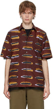 Dries Van Noten Burgundy Len Lye Edition Poplin Short Sleeve Shirt - Sèche Van Noten Bourgogne Len Lye Edition Poplin Shirt Short Sleeve Sleeve - Dries Van Noten Burgundy Len Lye Edition Poplin 짧은 소매 셔츠
