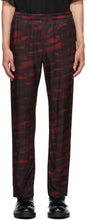 Dries Van Noten Burgundy Len Lye Edition Satin Print Trousers - Dries Van Noten Bourgogne Len Lye Edition Pantalon imprimé satiné - Dries Van Noten Burgundy Len Lye Edition 새틴 인쇄 바지