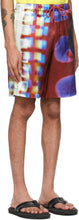 Dries Van Noten Burgundy Len Lye Edition Satin Shorts
