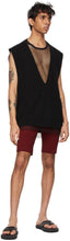 Dries Van Noten Burgundy Rib Knit Shorts