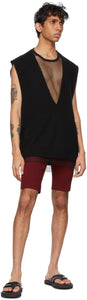 Dries Van Noten Burgundy Rib Knit Shorts