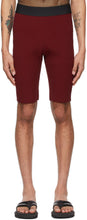 Dries Van Noten Burgundy Rib Knit Shorts - Sèche short de tricot nerveux cambund - Van Noten Burgundy Rib 니트 반바지를 건조합니다