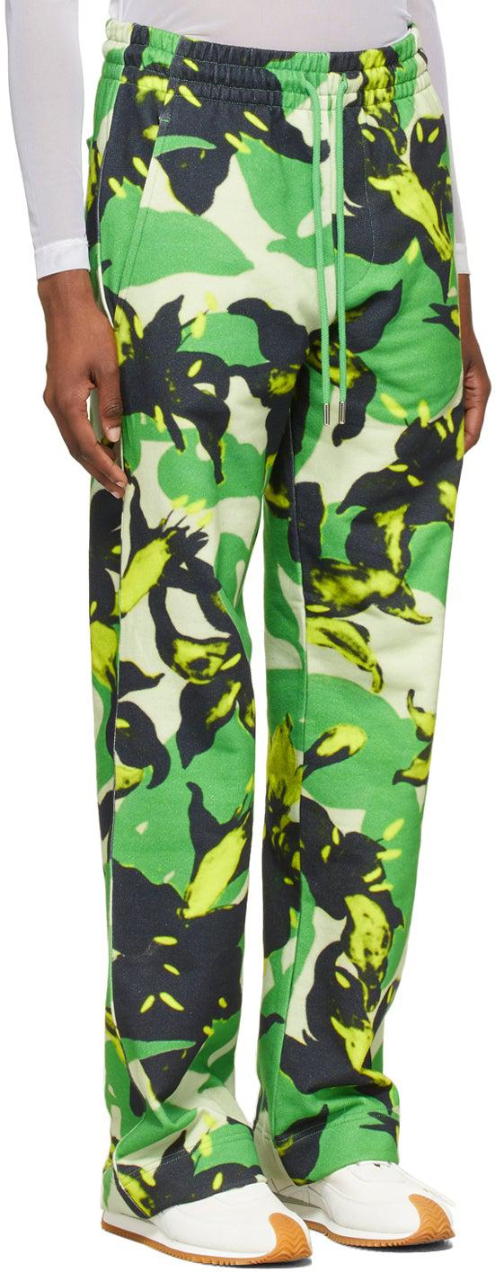 Dries Van Noten Green Len Lye Edition Floral Print Lounge Pants