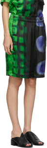 Dries Van Noten Green Len Lye Edition Print Long Shorts