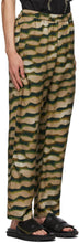 Dries Van Noten Green Len Lye Edition Satin Print Trousers