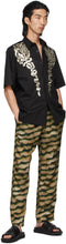 Dries Van Noten Green Len Lye Edition Satin Print Trousers