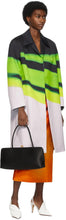 Dries Van Noten Green Len Lye Edition Stripes Coat