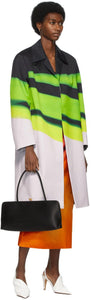 Dries Van Noten Green Len Lye Edition Stripes Coat