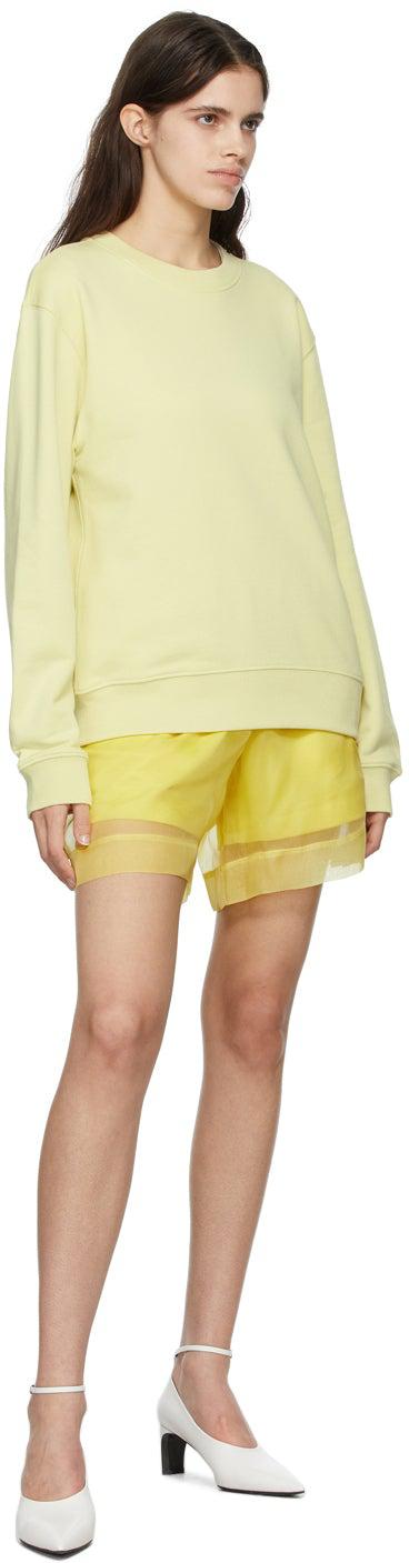 Dries Van Noten Green Organza Overlay Shorts