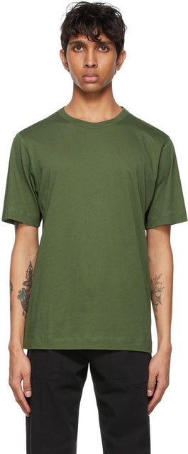 Dries Van Noten Green Overlock T-Shirt - DRIES VAN NOTEN T-shirt Overlock Green Overlock - Dries van noten 녹색 overlock t- 셔츠입니다