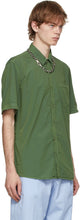 Dries Van Noten Green Poplin Short Sleeve Shirt