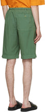 Dries Van Noten Green Poplin Shorts