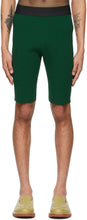 Dries Van Noten Green Rib Knit Shorts - Sèche short tricot nerveux vert - Dries van noten 녹색 리브 니트 반바지