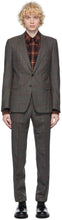 Dries Van Noten Grey Checked Straight Suit - Sèche Van Noten Grey Vérifié Culture droite vérifiée - 밴 알코올 회색 체크 스트레이트 슈트를 건조시킵니다