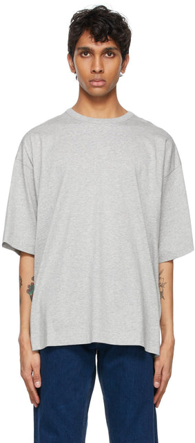 Dries Van Noten Grey Jersey T-Shirt - Sèche t-shirt jersey gris jersey gris - 건조 밴 알 렌 그레이 저지 티셔츠