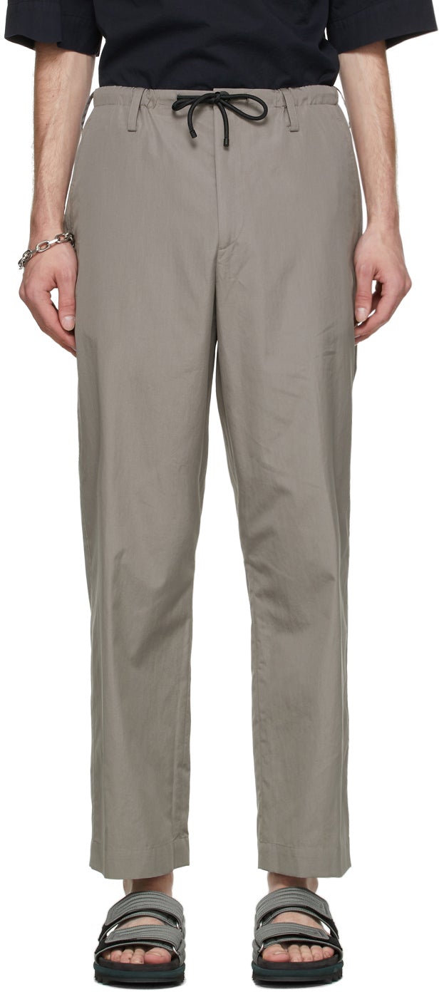 Dries Van Noten Grey Poplin Trousers - Dries Van Noten Grey Poplin Pantalons - 건조 밴 노켄 회색 포핀 바지