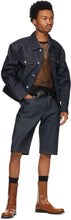 Dries Van Noten Indigo Denim Contrast Stitch Shorts