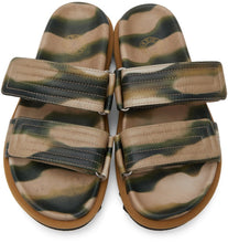 Dries Van Noten Khaki Camo Slide Sandals