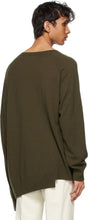 Dries Van Noten Khaki Cashmere Asymmetric Hem Sweater