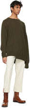Dries Van Noten Khaki Cashmere Asymmetric Hem Sweater