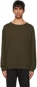 Dries Van Noten Khaki Cashmere Sweater - Dries Van Noten Khaki Cachemire Pull - 밴 알코올 카키 캐시미어 스웨터를 건조시킵니다