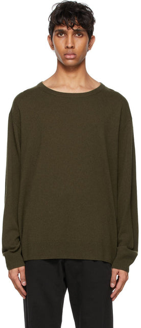 Dries Van Noten Khaki Cashmere Sweater - Dries Van Noten Khaki Cachemire Pull - 밴 알코올 카키 캐시미어 스웨터를 건조시킵니다