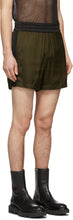 Dries Van Noten Khaki Colorblocked Elastic Waist Shorts